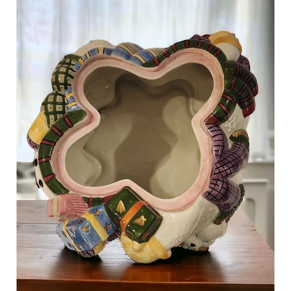 Fitz and Floyd Classics Cookie Jar Frosty Folks with Dog 1995 Adorable!! - Picture 7 of 8